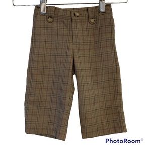 Janie and Jack 6 12 months lined trouser pants pockets plaid elastic waist cute